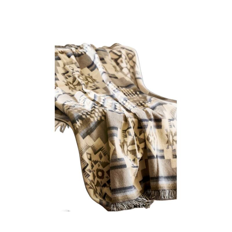HomeRoots Gray Woven Acrylic Reversable Throw