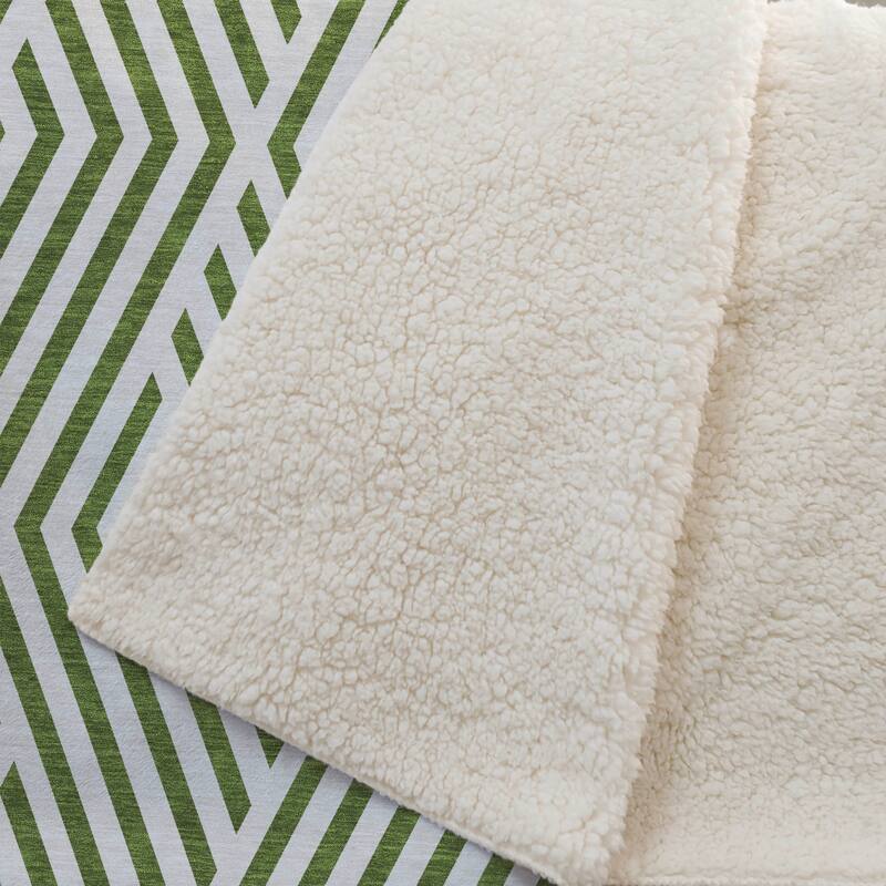 Premium Machine Washable Contemporary Geo Sherpa Throw Blanket
