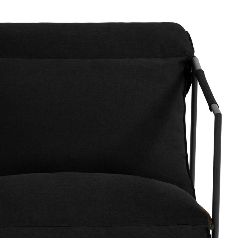 Metal Framed Sling Fabric Accent Chair Set of 2