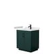 preview thumbnail 105 of 168, Miranda Single Vanity Set, Cultured Marble Top, No Mirror 30-Inch Single - Green, Black Trim, White Cultured Marble Top