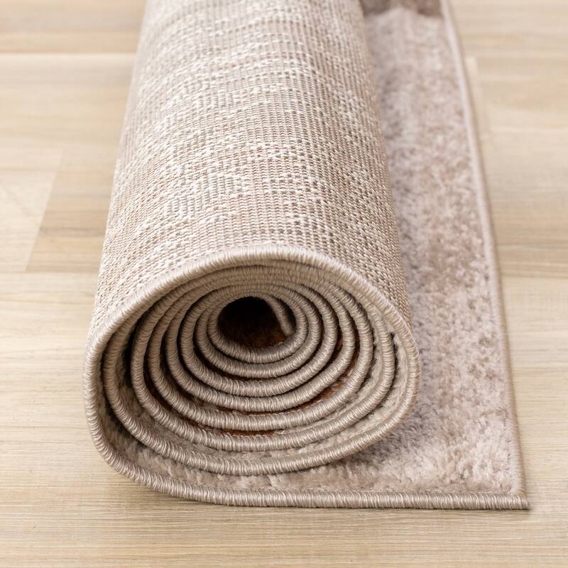 Cream Green Yellow Geometric Area Rug
