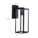 Black Plug-in Outdoor Wall Lantern Sconce Porch Light With Clear Glass