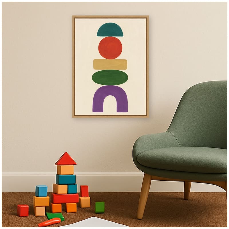 Kate and Laurel Toys by Laura Moss Framed Canvas Wall Art Print