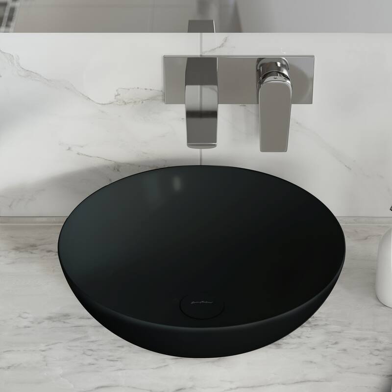 Ceramic Pop Up Drain W/O Overflow In Matte Black - 8.87" x 2.87" 2.75"