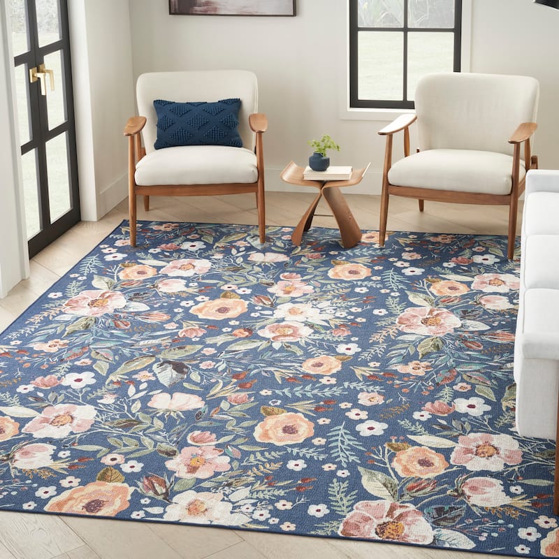 Nourison Washables Indoor Multicolored Floral Area Rug