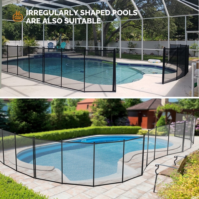 No Drill Pool Safety Fence Backyard Pool 4ft X 12ft Pool Safety Fence ...