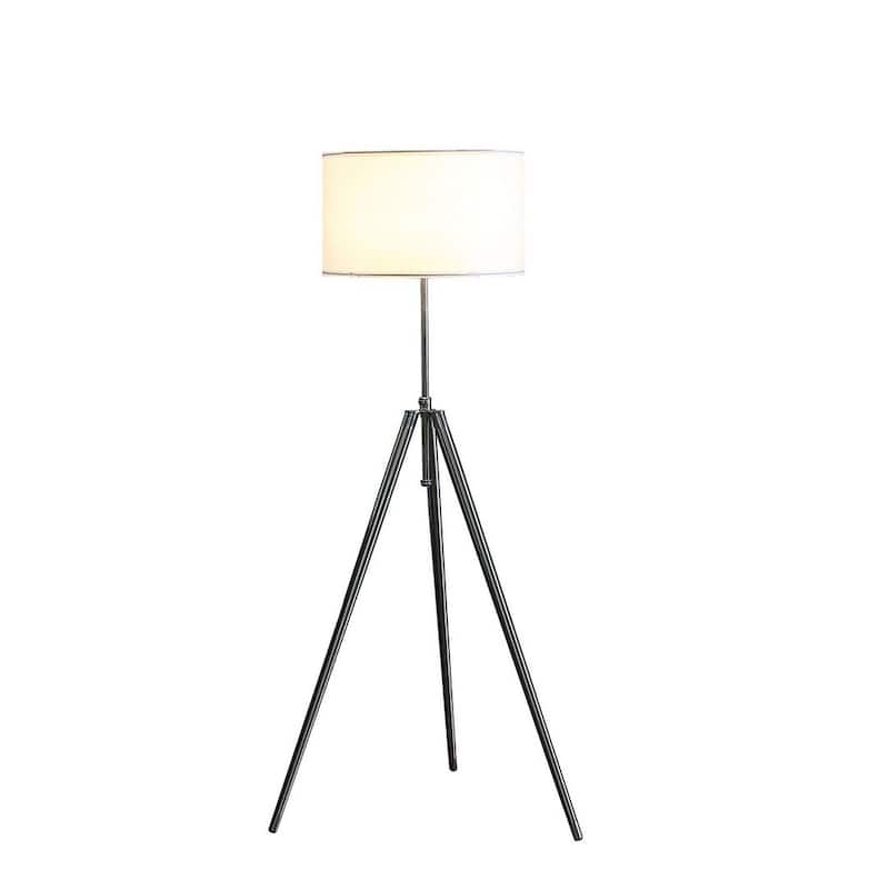 Modern 64" - 47 "H Mid-Century Adjustable Tripod Chrome Silver Metal Floor Lamp
