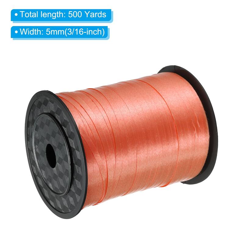 Curling Ribbon Crimped Balloon String Metallic 3/16" for Decoration - Orange - 500 Yards