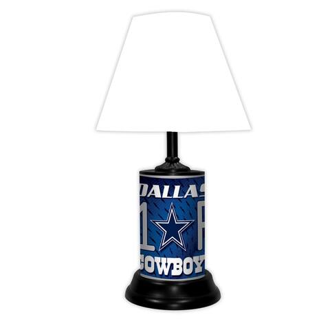 NFL 18-inch Desk/Table Lamp with Shade, #1 Fan with Team Logo, Dallas Cowboys - 18x10x10