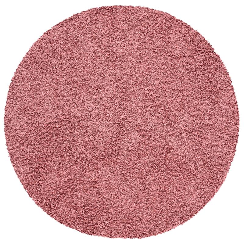 SAFAVIEH Venus Shag Durime 1.75-inch Thick Rug - 6'7" Round - Pink