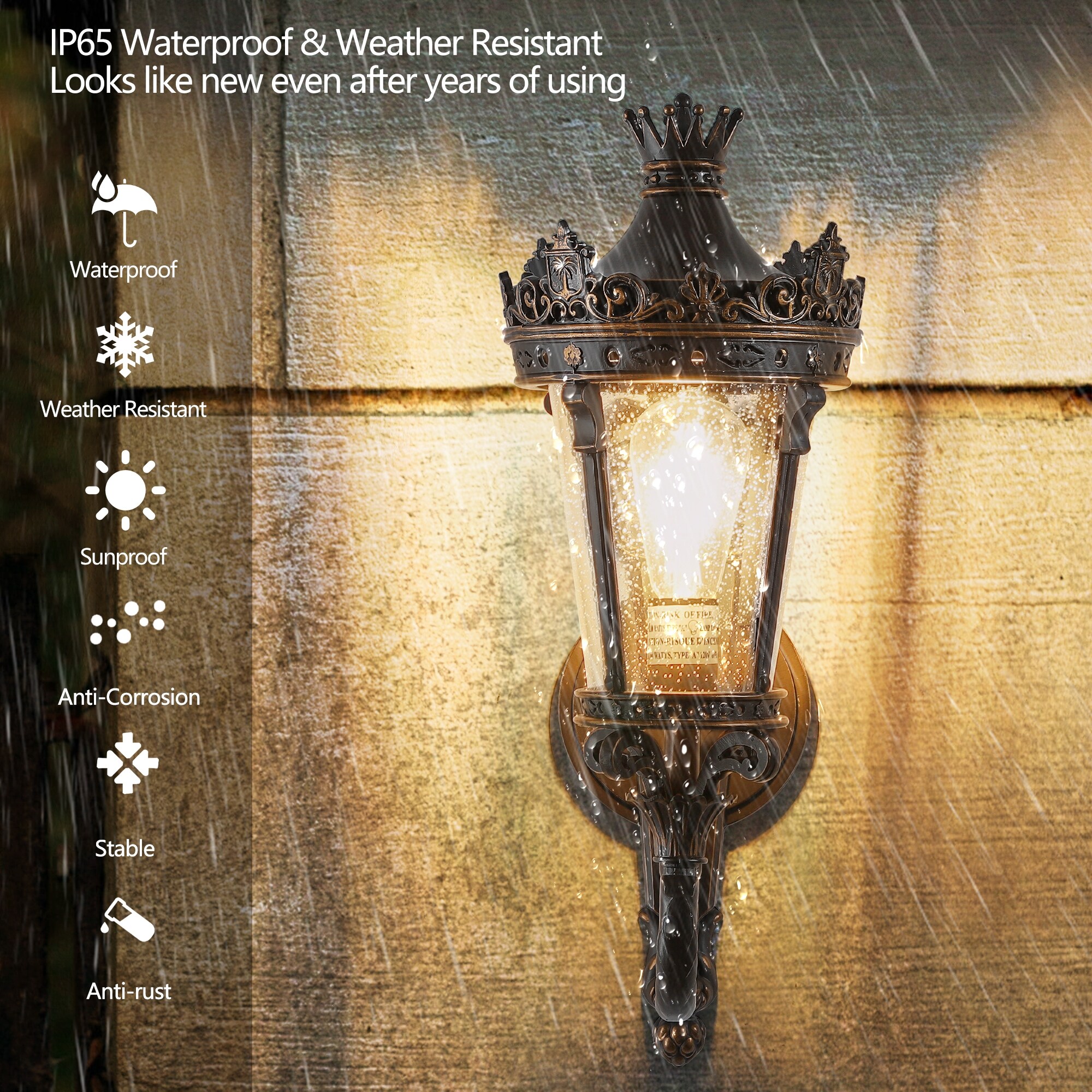 Outdoor flame sconce best sale