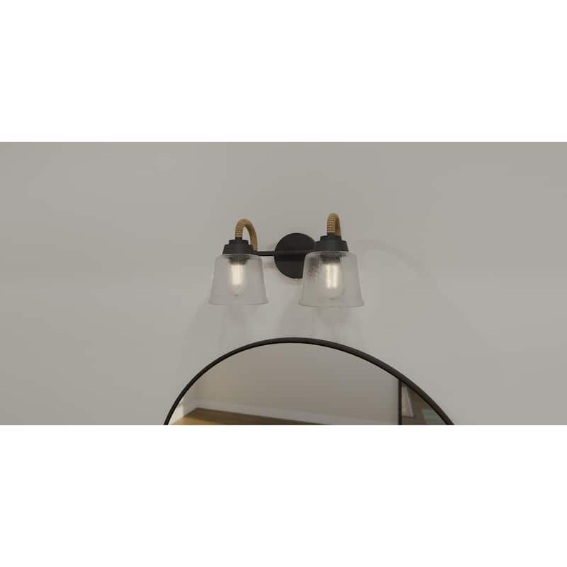 Seabreeze 2-Light Matte Black Bath Light