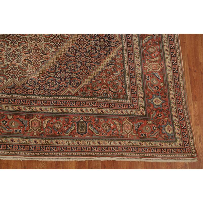 Vegetable Dye Tabriz Persian Area Rug Handmade Wool Carpet - 8'11"x 13'4"