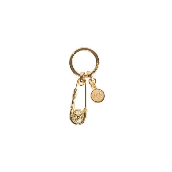 Shop Versus Versace Gold Lion Head Safety Pin Pendant Key Chain Rtl 150 One Size Overstock 22995300