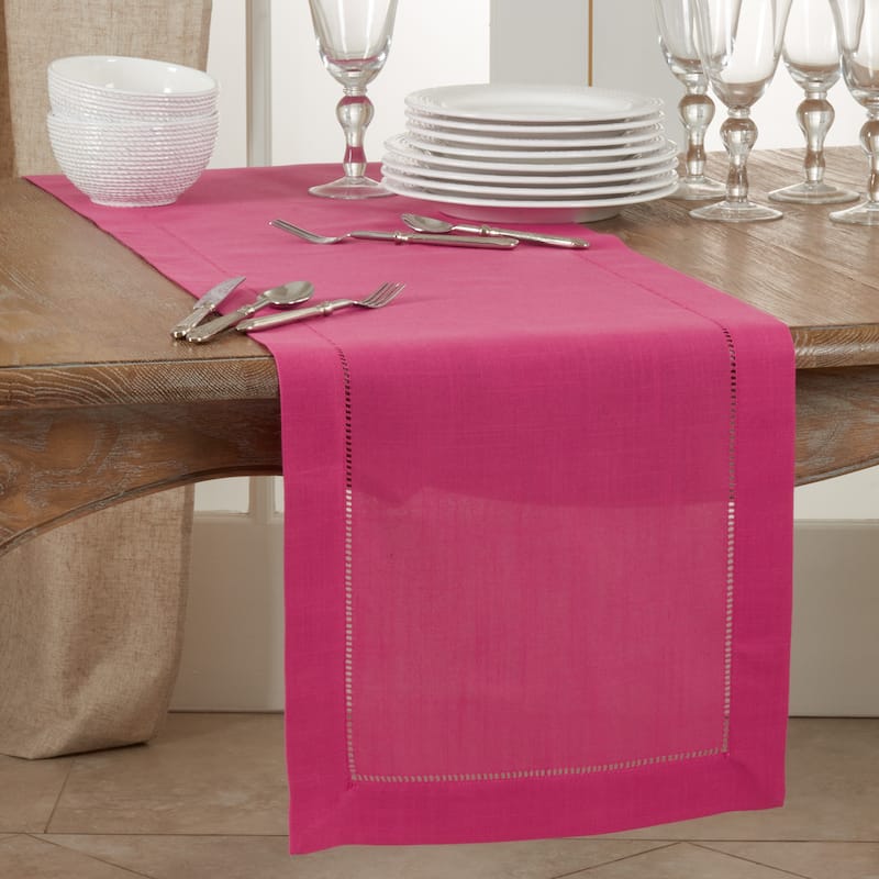 Classic Hemstitch Border Table Runner - 16"x120"