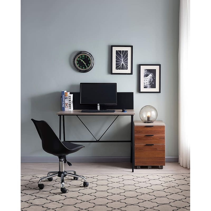 JJS 3 Drawer Rolling Wood File Cabinet with Locking Wheels for A4 or Letter Size