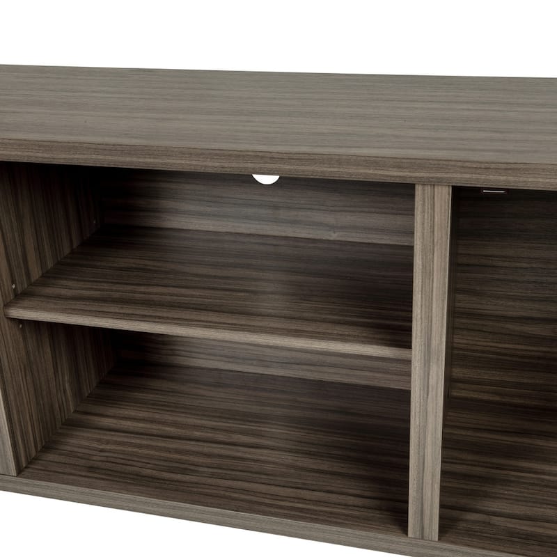 59" Modern Farmhouse Media Console with Barn Doors & Adjustable Shelf