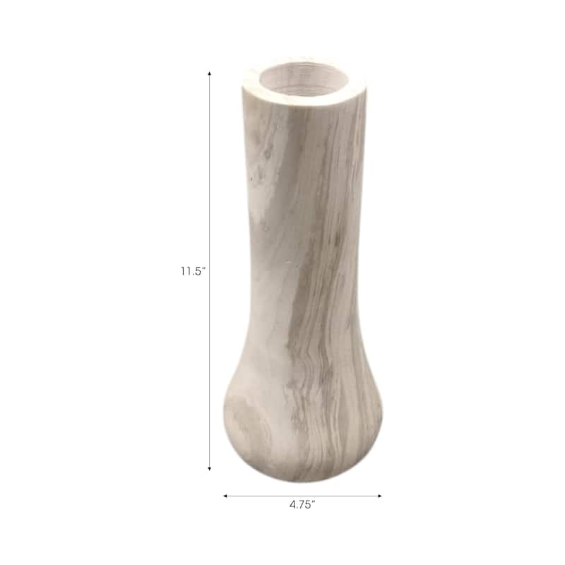 Marble Decorative Vase Fauna-Inspired Design Home Office - 12" Ivory