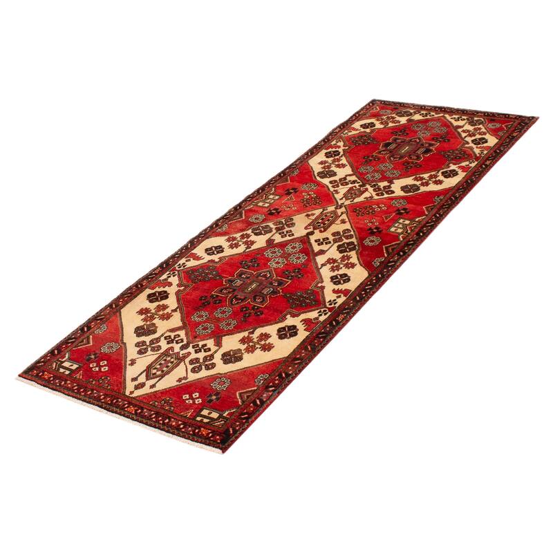 ECARPETGALLERY Hand-knotted Anadol Red Wool Rug - 3'5 x 9'7