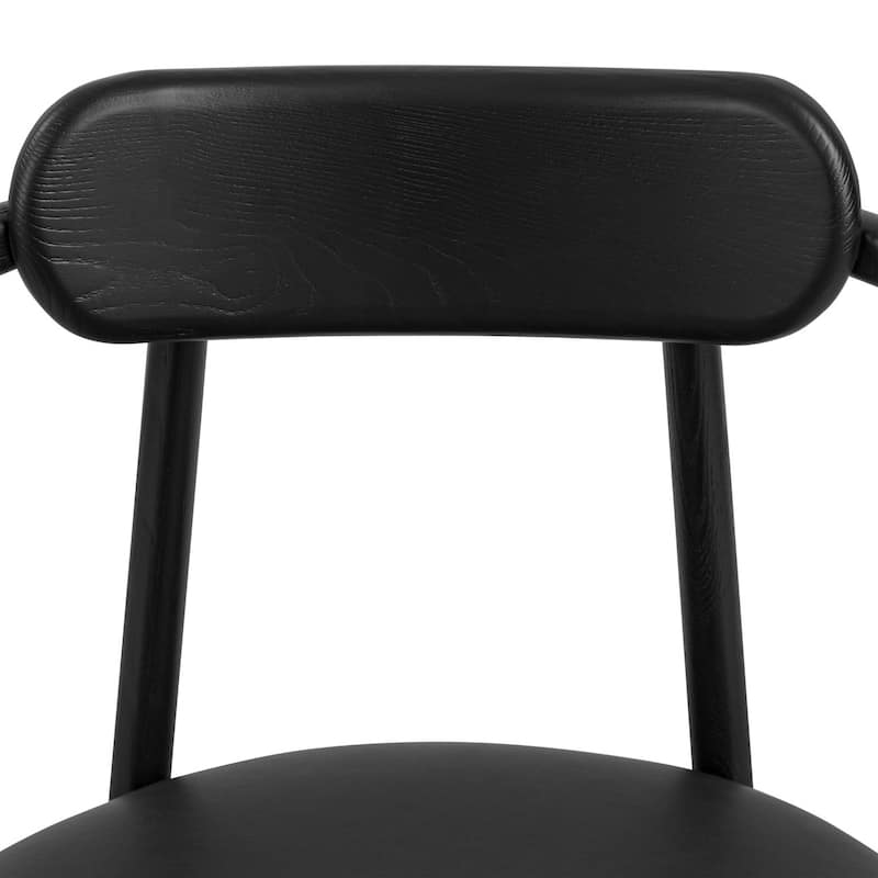 Poly & Bark Scanden Wood Dining Chair With Genuine Leather Seat
