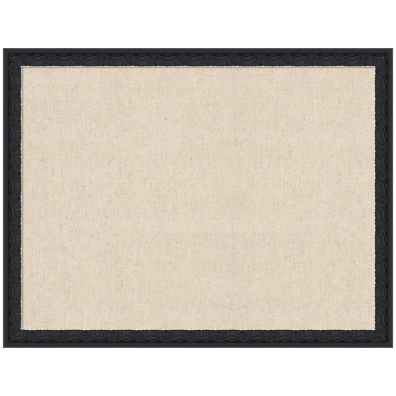 Kate and Laurel Pinboard Neutral Linen - 26x20 - Bethany Black