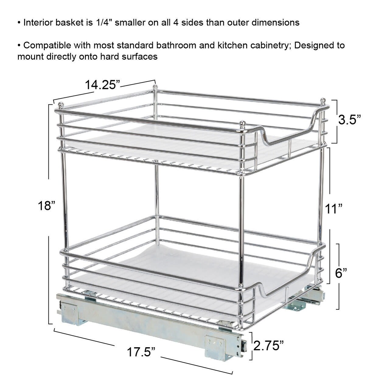 Glidez Slide-Out Storage Organizer - 2-Tier Design - Bed Bath & Beyond -  33980854