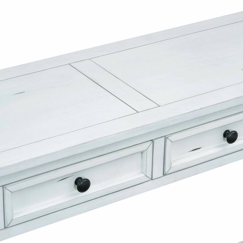 Entryway Console Table: Storage Drawers, Bottom Shelf