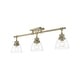 preview thumbnail 1 of 7, Golden Lighting 3602-3SF-CLR Duncan 3 Light 7" Wide Semi-flush Linear Aged Brass / Clear