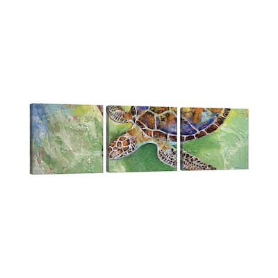 iCanvas "Caribbean Sea Turtle" by Michael Creese 3-Piece Canvas Wall Art Set