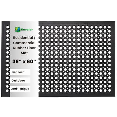 Envelor Anti Fatigue Rubber Floor Mat Non-Slip Restaurant Kitchen Mat for Floors Bar Mat Door Mat 36 x 60 Inches