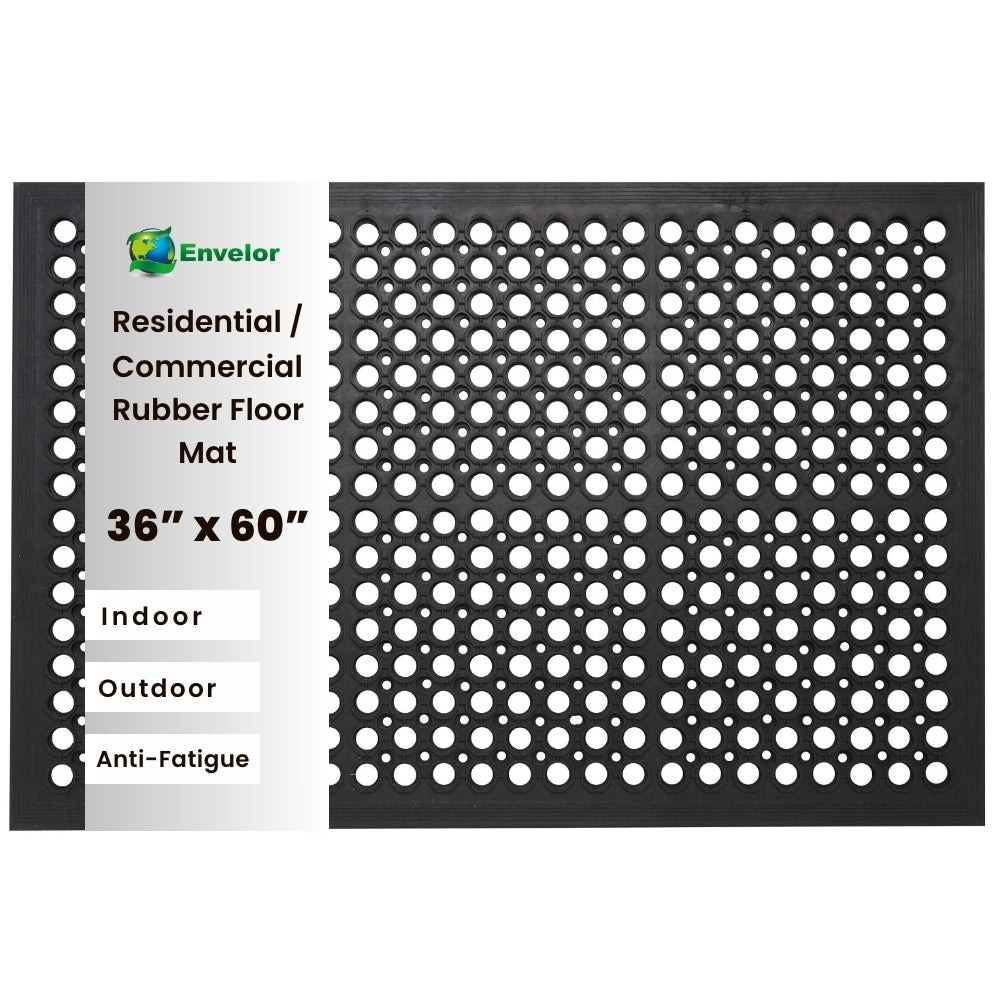 Envelor Anti Fatigue Rubber Floor Mat Non-Slip Restaurant Kitchen Mat for Floors Bar Mat Door Mat 36 x 60 Inches
