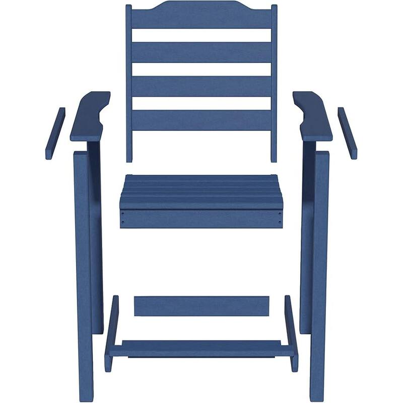 Adirondack Chairs Set of 2 with Connecting Tray, 24 inches HDPE Bar Height Outdoor Patio Bar Stool Chairs