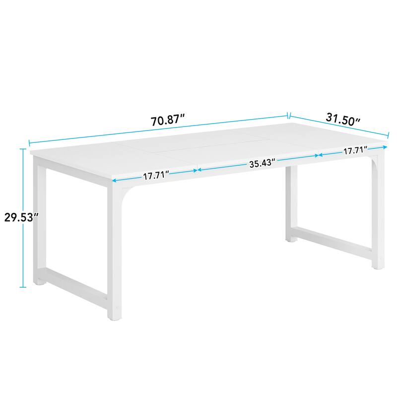 71" Modern Dining Table for 6-8, Kitchen Table for Dining Room - 70.87" L x 31.50" W x 29.53" H
