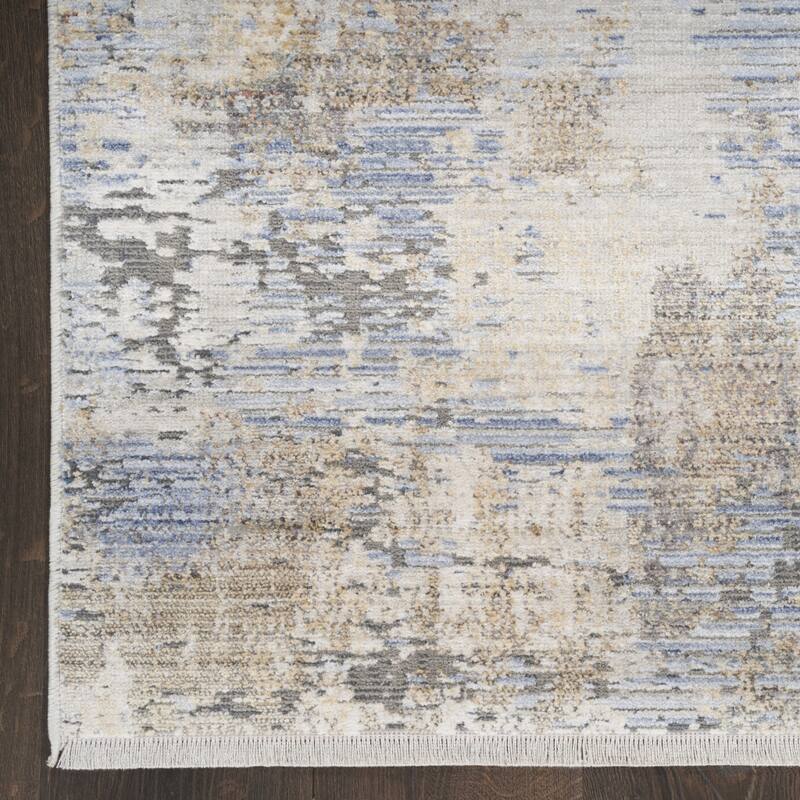 Abstract Modern Stain Resistant with Fringe Area Rug - 120' X '94' X '0.25