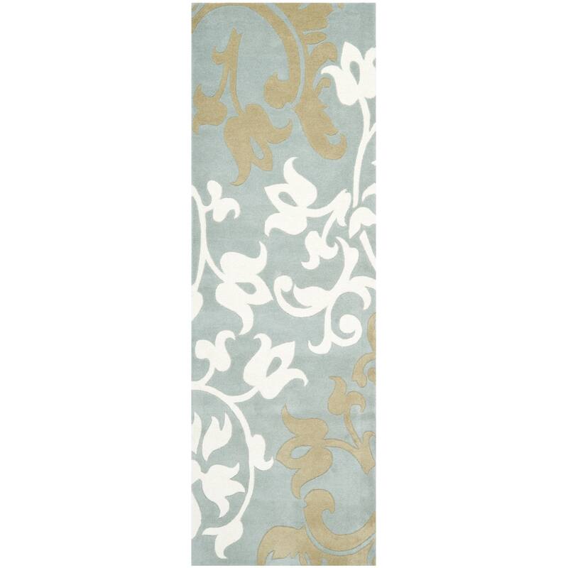 SAFAVIEH Handmade Soho Kali N.Z. Wool Rug - 2'6" x 8' Runner - Blue/Multi