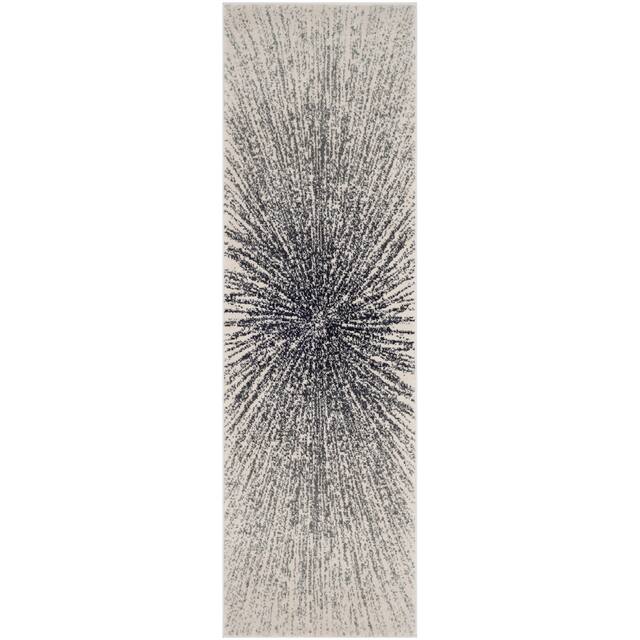 SAFAVIEH Evoke Juli Abstract Boho Burst Rug - 2'2" x 13' - Black/Ivory