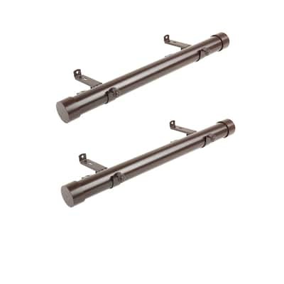 2 inch Curtain Rod Set of 2 - Adjustable 12-20 inch Rods - Elegant Steel Design - 20