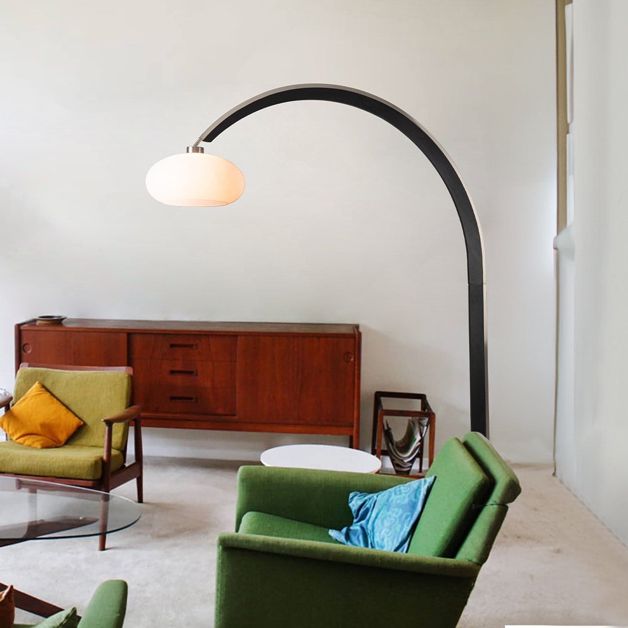Arc floor lamp wood on sale