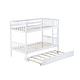 preview thumbnail 13 of 70, Twin Over Twin Rubber Wood Bunk Bed with Trundle, Convertible into 2 Twin Size Beds,with Ladder and Safety Guardrails