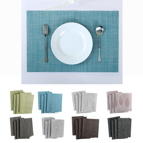 PVC Table Mats Restaurant Kitchen Heat Resistant Placemats - 4 PCS