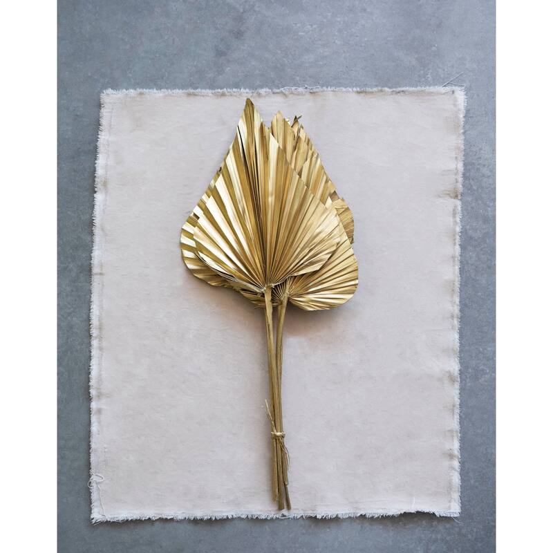 Dried Natural Sun Cut Palm Bunch in Gold Finish
