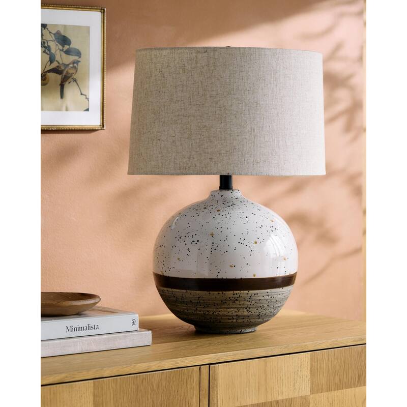 Livabliss Korin Traditional Accent Table Lamp - White/Brown