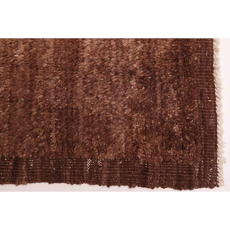 ECARPETGALLERY Hand-knotted Pak Finest Marrakesh Dark Brown Wool Rug - 6'3 x 8'8