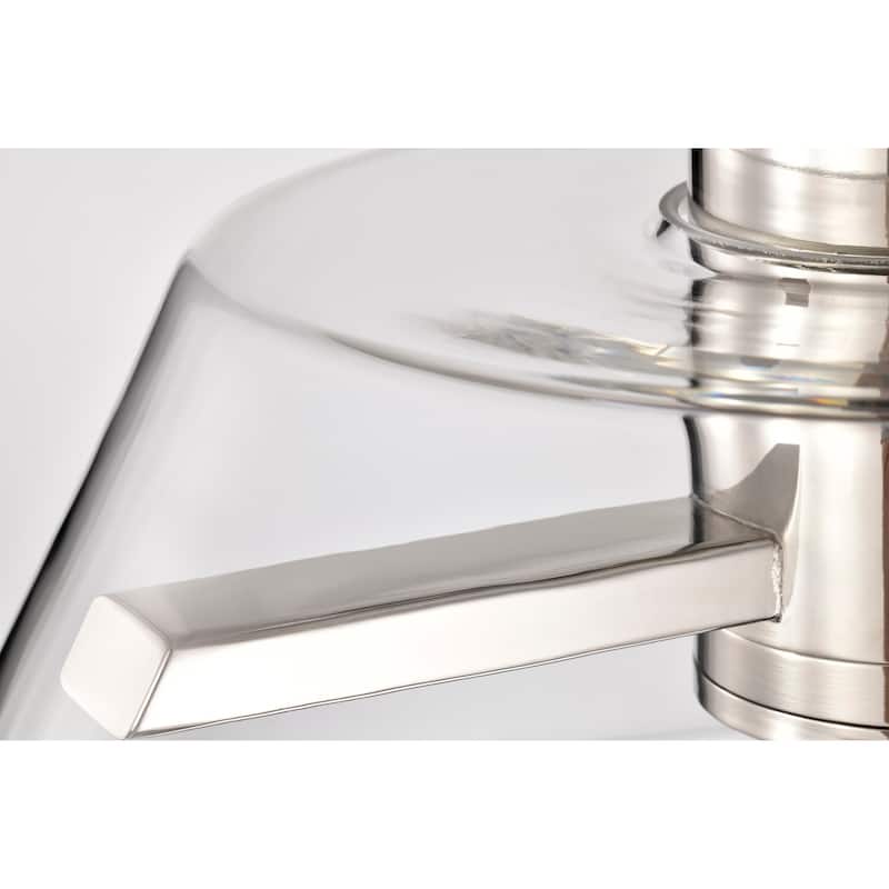 Edmond - 17 Inch LED Semi Flush - Polished Nickel with Clear Glass - Polished Nickel