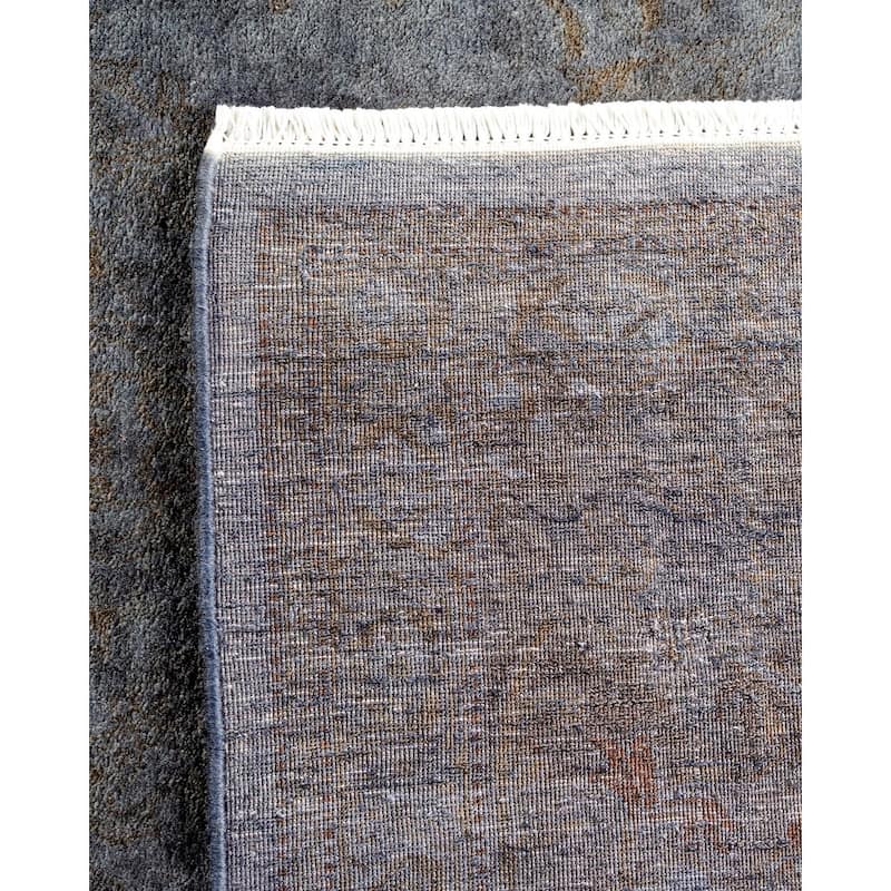 Overton Hand Knotted Wool Vintage Inspired Modern Contemporary Overdyed Gray Area Rug - 5' 3" x 8' 2"