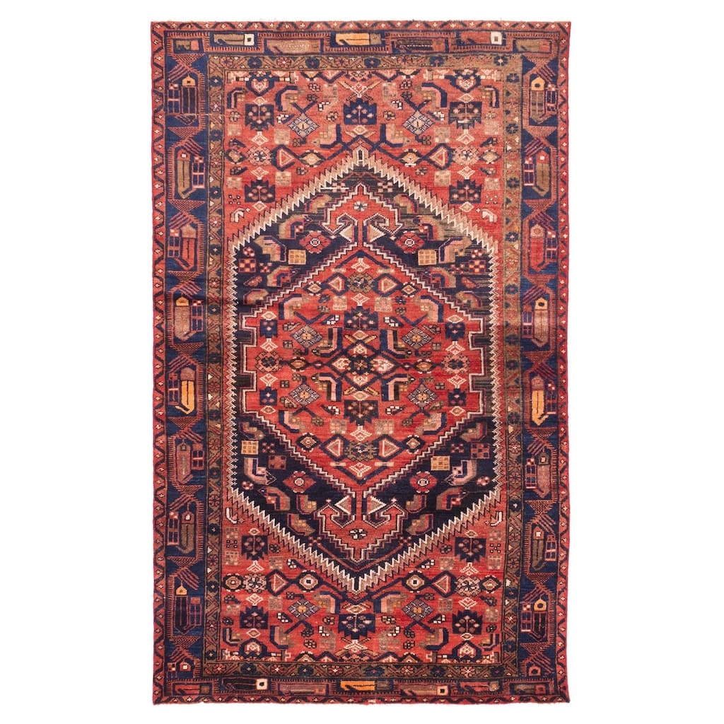 ECARPETGALLERY Hand-knotted Andelz Red Wool Rug - 4'2 x 6'11