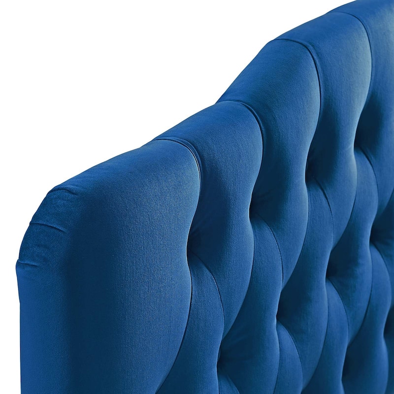 Carson Carrington Labbetorp Queen Diamond Tufted Velvet Headboard