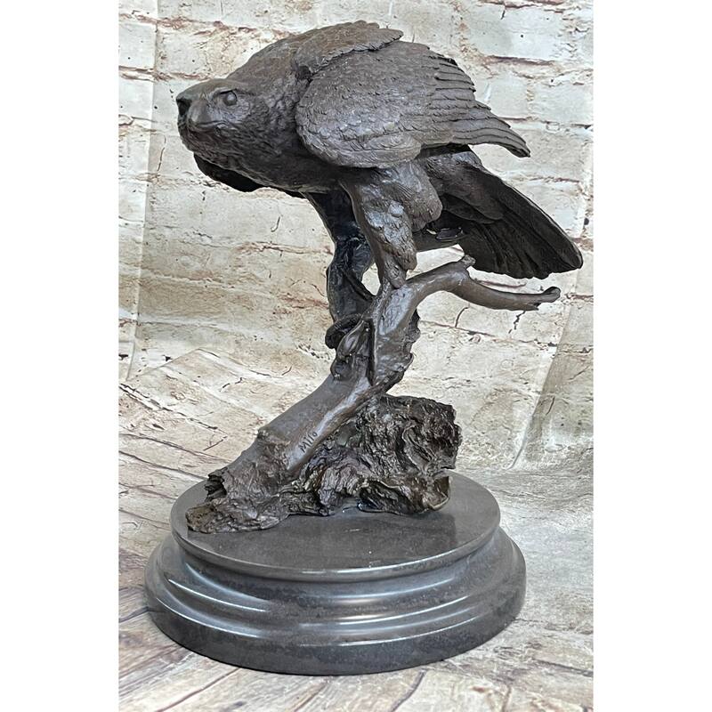 Handmade 100 Percent Real Bronze Statue American Bald Eagle Figure Sculpture Figurine