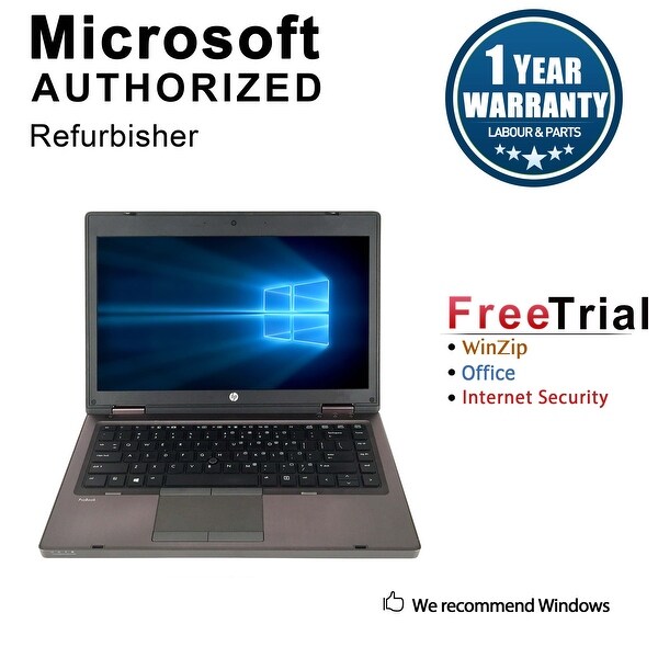 Refurbished HP ProBook 6460B 14.0'' Laptop Intel Core i3-2310M 2.1G 4G 250G DVDRW Win 10 Pro 1 Year Warranty - Black