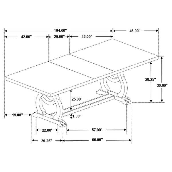 Brockway 104-inch Extension Leaf Dining Table - 84 - 104.25